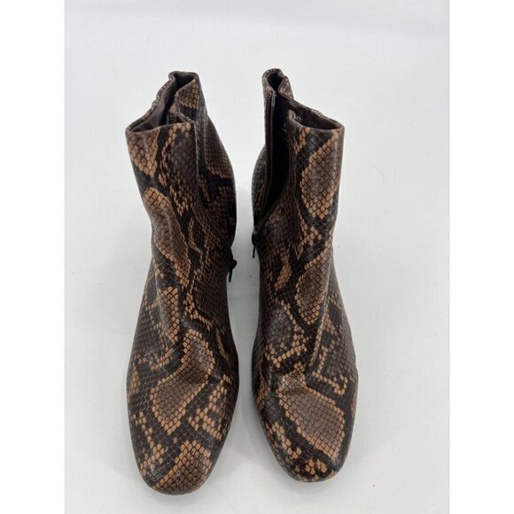 AK Anne Klein  Get it Women's Snake Skin Ankle Boots Brown Size 8.5 - Picture 3 of 10